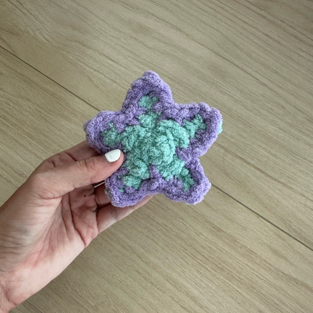 Crochet Purple and teal Starfish Plushy